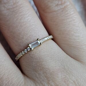 Elegant Gold Faux Diamond Women's Dainty Ring - Size 6